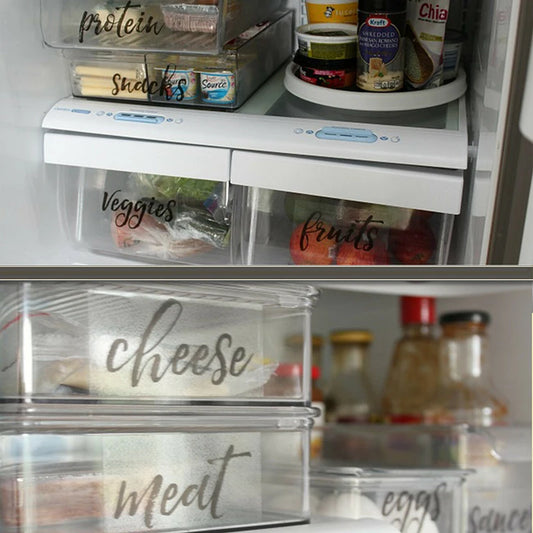 Stylish Refrigerator Organization Labels - Vinyl Decals for Home Decor